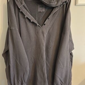 Aerie Gray Sweatshirt Hoodie Casual Comfort